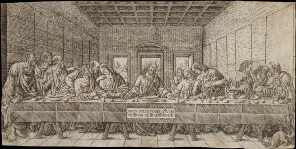 The Last Supper, with a Spaniel, ca. 1500. Creator: Giovan Pietro Birago.