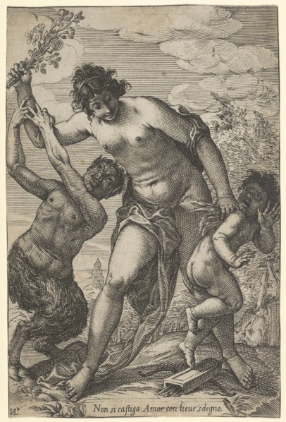 Venus Whipping Cupid with Roses, early 17th century., early 17th century. Creator: Giovanni Luigi Valesio.