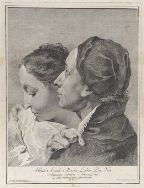 A young man embracing a girl, 1743. Creator: Giovanni Cattini.