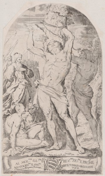 Saint Sebastian being tied to a tree, 1625-50. Creator: Girolamo Pedrignani.