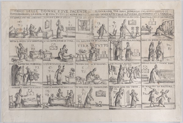 Gioco Delle Donne, E Sue Facende (Game of Wives, And Their Chores), 1654-1718. Creator: Giuseppe Maria Mitelli.