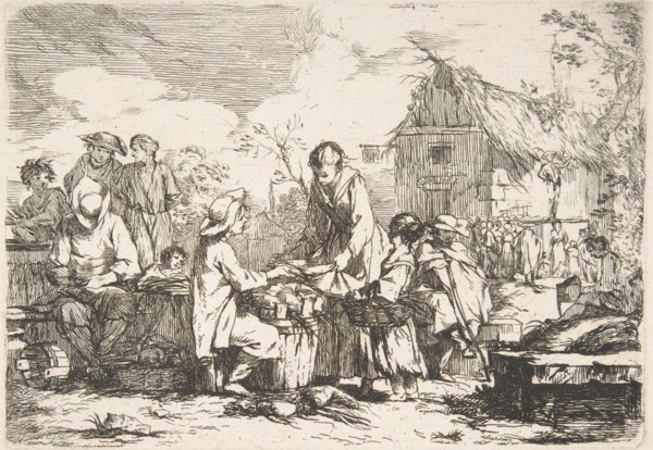 Village Market Place (Le Marché de village), 18th century. Creator: Jean-Baptiste-Marie Pierre.