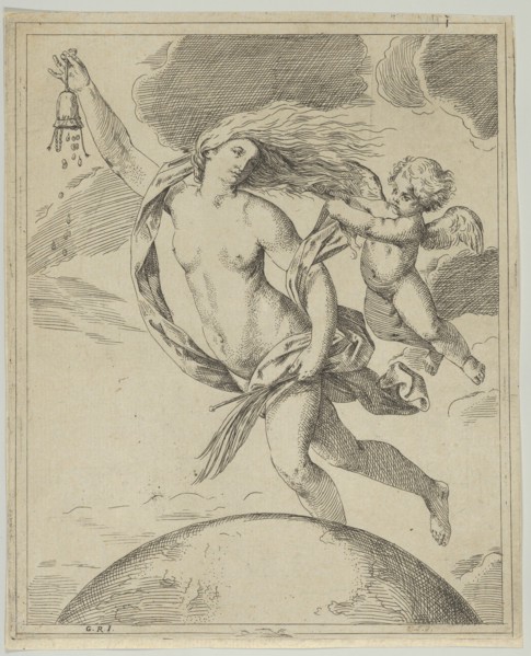 Fortune flying above the globe..., ca. 1660-80. Creator: Girolamo Scarsello.