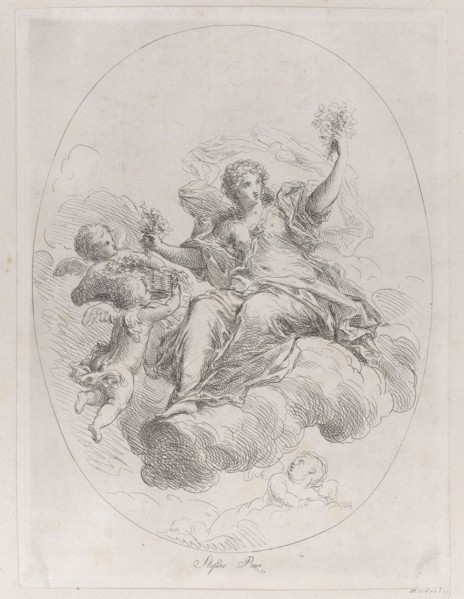 Allegorical figure on a cloud with putti, after Stefano Pozzi, ca. 1745-1802. Creator: Giuseppe Canale.