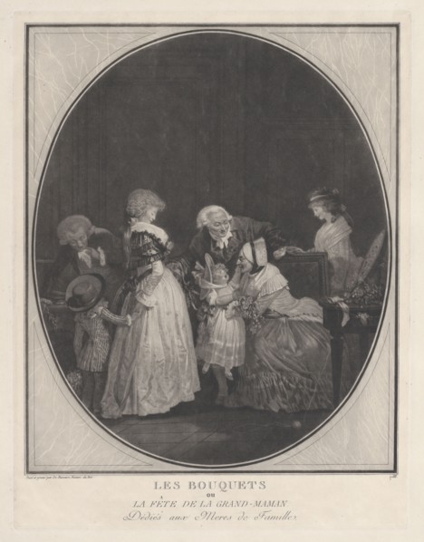 Les Bouquets ou la fête de la grand-maman, 1788. Creator: Philibert Louis Debucourt.