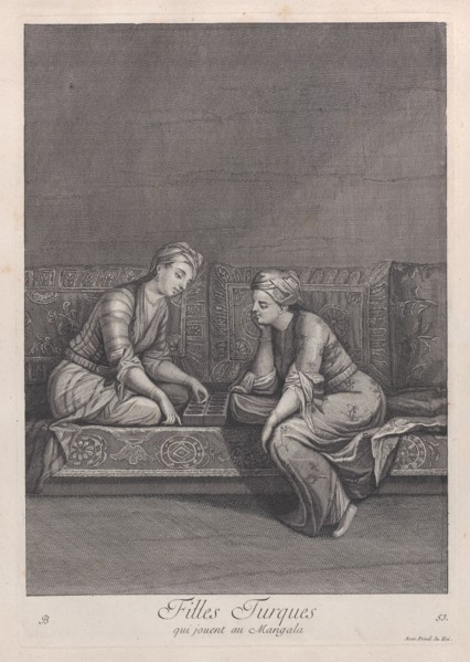 Filles Turques, qui jouent au Mangala, 1714-15. Creator: Unknown.