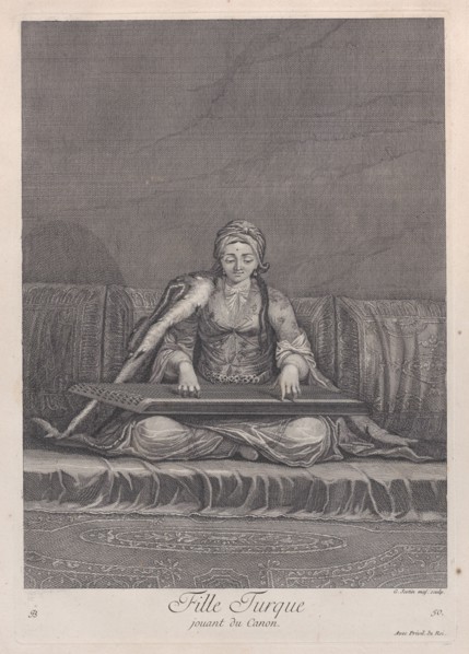 Fille Turque, jouant du Canon, 1714-15. Creator: Unknown.