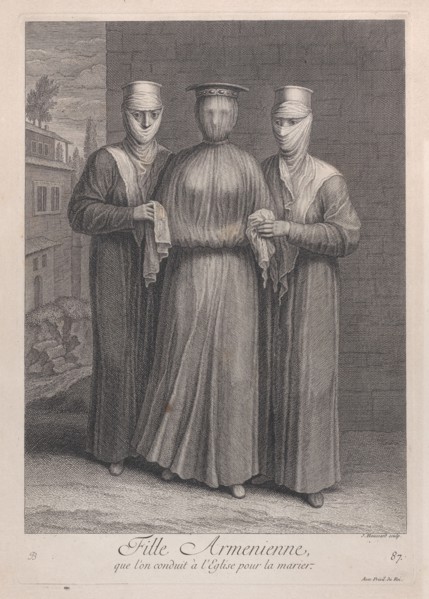 Fille Armenienne, que l'on conduit à l'Eglise pour la marier, 1714-15. Creator: Unknown.