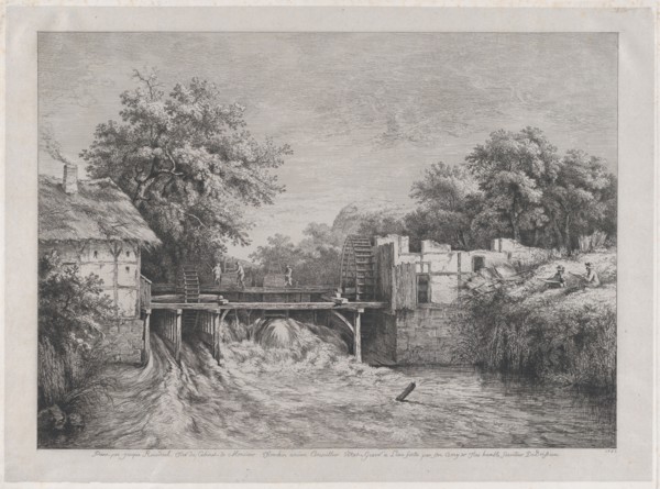 The Watermill, after a painting by Ruisdaël, 1782. Creator: Jean-Jacques de Boissieu.
