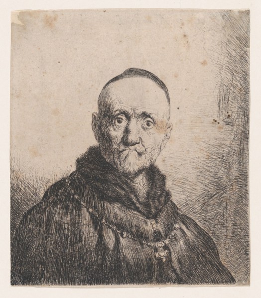 Bust of an Old Man, Frontal, 17th century. Creator: Jan Lievens.