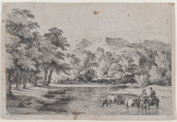 Landscape after Fouquières, 1772. Creator: Jean-Jacques de Boissieu.