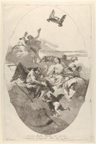 Venus entrusting Cupid to Time, 1758-80. Creator: Giovanni Domenico Tiepolo.