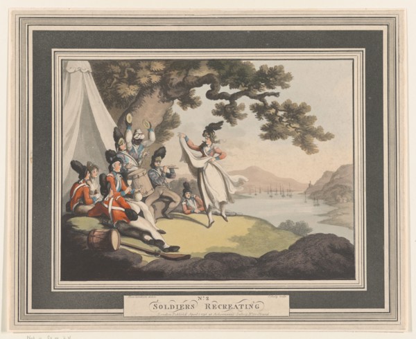 Soldiers Recreating, April 1, 1798. Creator: Heinrich Schutz.