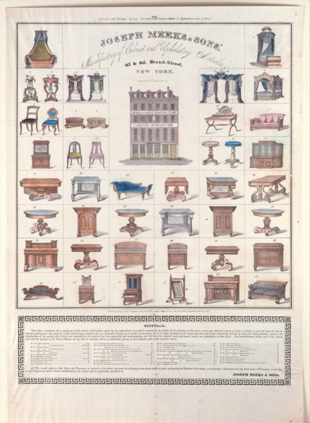 Joseph Meeks & Sons' Manufactory of Cabinet and Upholstery Articles, 1833. Creator: Joseph Meeks & Sons.