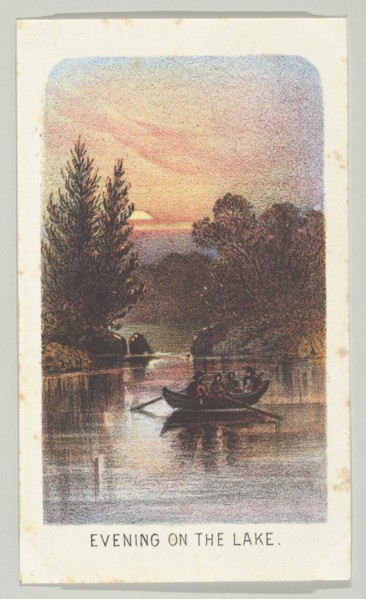 Evening on the Lake, from the series, Views in Central Park, New York, Part 3, 1864. Creator: Louis Prang.