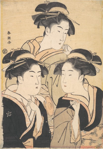 Three Beauties, late 18th century. Creator: Katsukawa Shuncho.