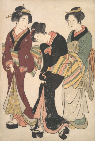 Two Geishas and a Maid, ca. 1790. Creator: Kitao Shigemasa.