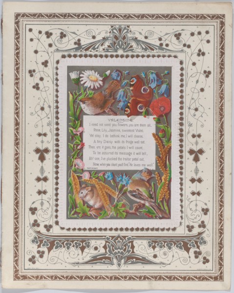 Valentine, 1874. Creator: Catherine Greenaway.