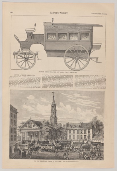 Fifth Avenue Omnibuses..., 1885. Creator: Unknown.