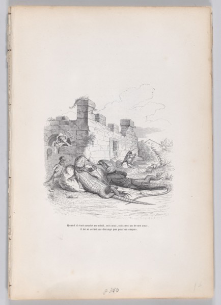 When he was sleeping in the sun... from Scenes from the Private and Public Life of ..., ca. 1837-47. Creator: Andrew Best Leloir.