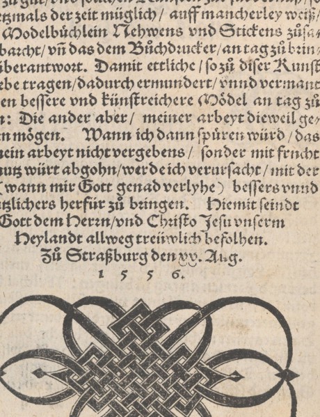 New Modelbüch allen Nägerin u. Sydenstickern (dedicatory page, 2v), 1556. Creator: Hans Hoffman.