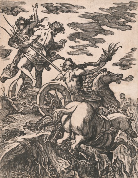 Rape of Persephone with Pluto on horseback at right, 1590-1607. Creator: Giuseppe Scolari.