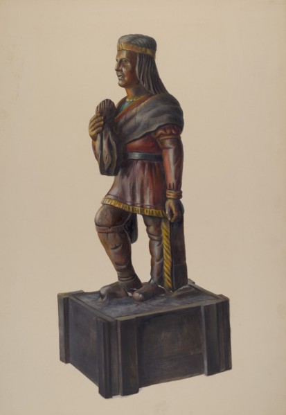 Cigar Store Indian, 1935/1942. Creator: Chris Makrenos.