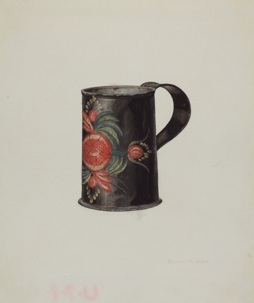 Toleware Mug, 1941. Creator: Samuel O. Klein.
