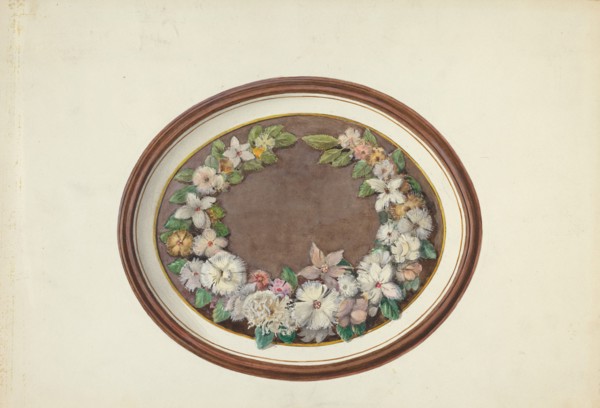 Feather Wreath Oval Frame, 1935/1942. Creator: Esther Hansen.