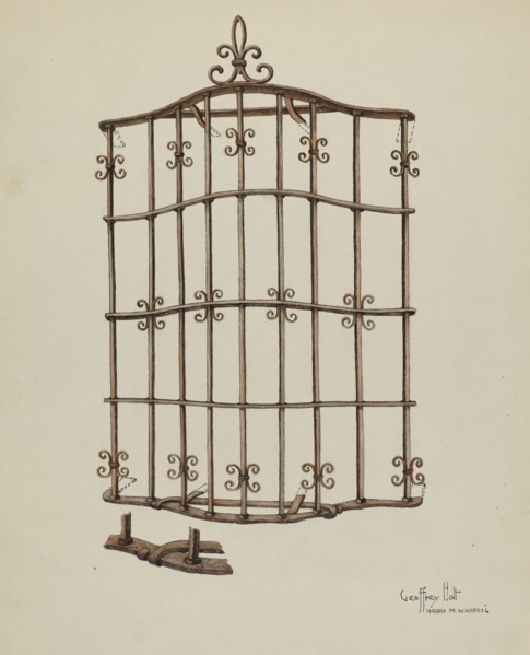Window Grille, 1935/1942. Creator: Geoffrey Holt.