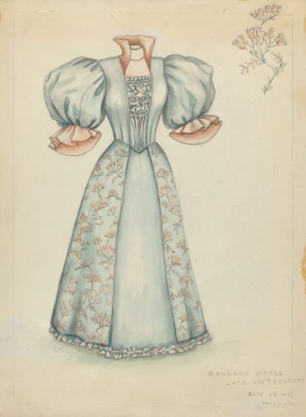 Brocade Dress, 1935/1942. Creator: Fanchon Larzelere.