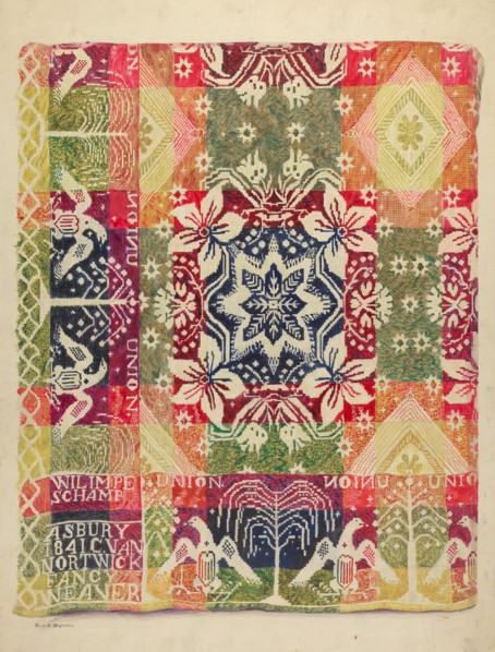 Double Faced Blanket, 1935/1942. Creator: Edith Magnette.