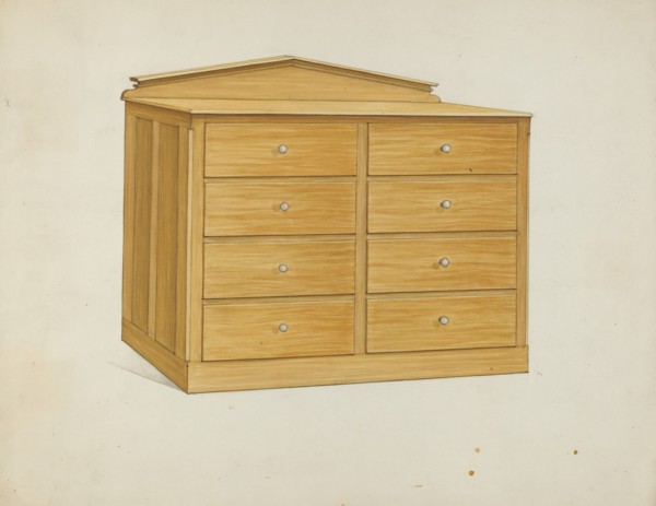 Shaker Chest of Drawers, c. 1936. Creator: Ray Holden.