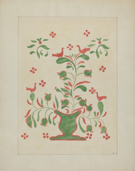 Stencilled Wall, c. 1936. Creator: Ray Holden.