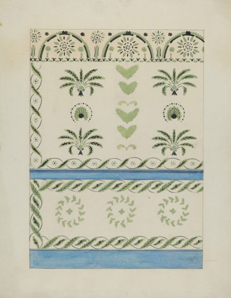 Stencilled Wall Decoration, c. 1936. Creator: Ray Holden.