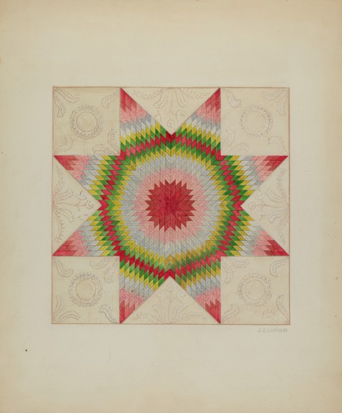 Patchwork Quilt, c. 1936. Creator: Jules Lefevere.