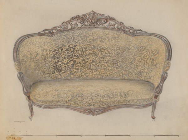 Sofa, c. 1936. Creator: Edith Magnette.