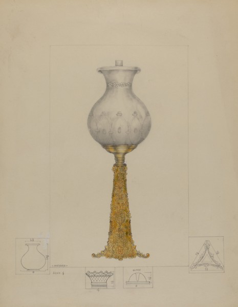 Metal Base Lamp, c. 1936. Creator: Henry Meyers.