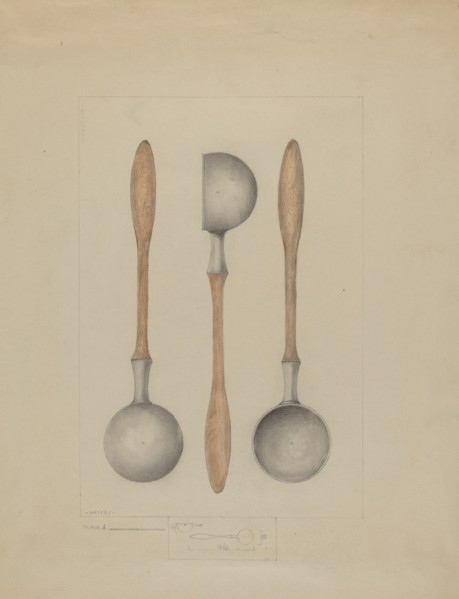 Pewter Ladle, c. 1936. Creator: Henry Meyers.