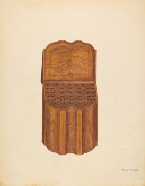 Knife Box - Mahogany, c. 1936. Creator: Henry Meyers.