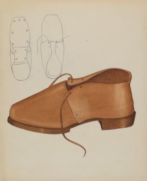 Man's Shoe, c. 1936. Creator: Marie Mitchell.