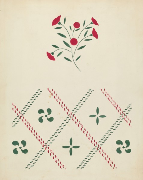 Stencilled Wall, c. 1936/1942. Creator: Ray Holden.