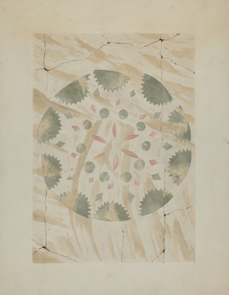 Detail of Stencilled Wall, c. 1937. Creator: Ray Holden.