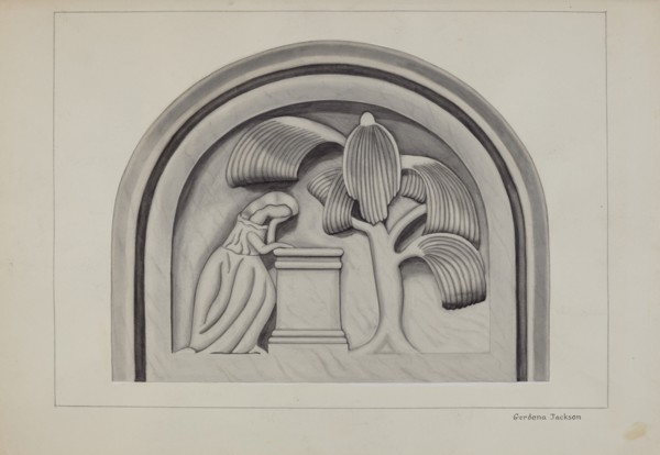 Carving for a Tombstone, c. 1937. Creator: Gordena Jackson.