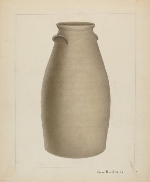 Stoneware Churn, c. 1937. Creator: Annie B Johnston.