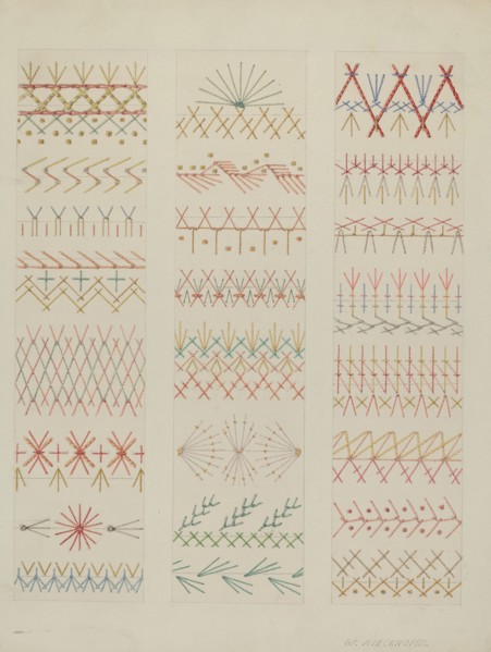 Crazy Quilt (Stitches), c. 1937. Creator: William Kieckhofel.