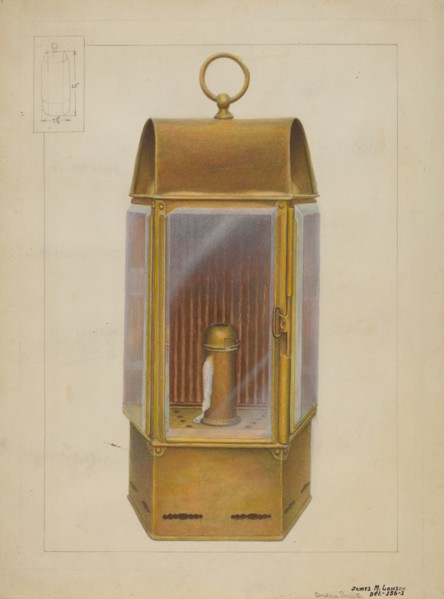 Wardroom Lamp from "Constitution", c. 1937. Creator: James M. Lawson.