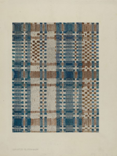 Handwoven Coverlet, c. 1938. Creator: Magnus S. Fossum.