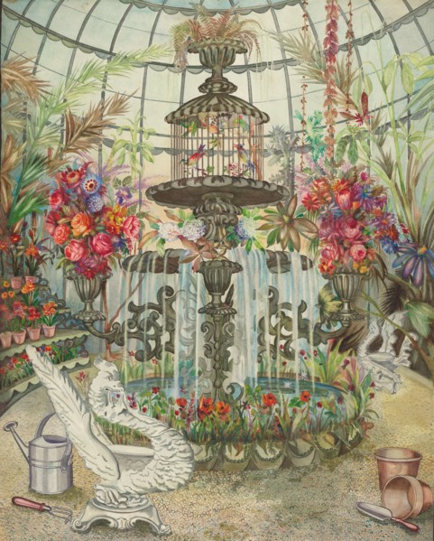 Conservatory Fountain, c. 1938. Creator: Perkins Harnly.