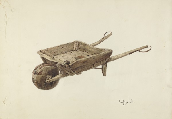 Wheel Barrow, c. 1938. Creator: Geoffrey Holt.